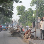 street construction in Lahore, Pakistan